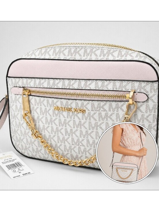 Michael Kors Handbags - Michael Kors Jet Set Item East West Zip Chain Crossbody Bag Powder Blush